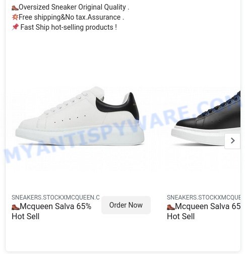 Stockxmcqueen.com Scam Store ads