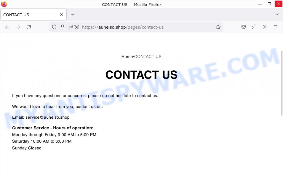 Auheiso.shop contacts