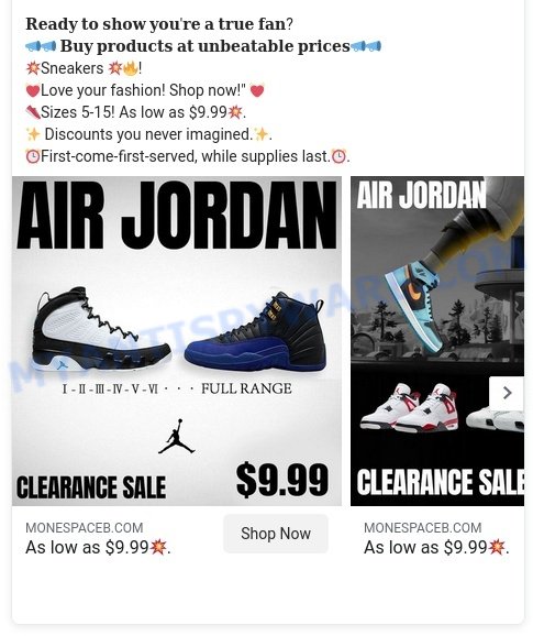 Monespaceb.com Sneakers ads