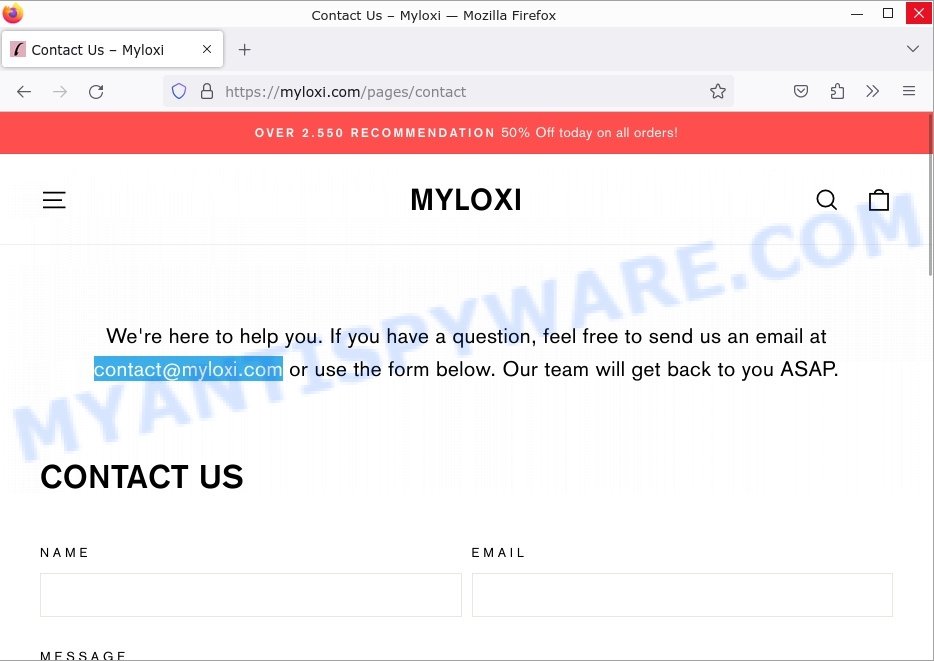 Myloxi.com scam contacts