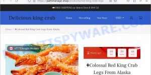 Pathmanage.shop Colossal Red King Crab Legs scam