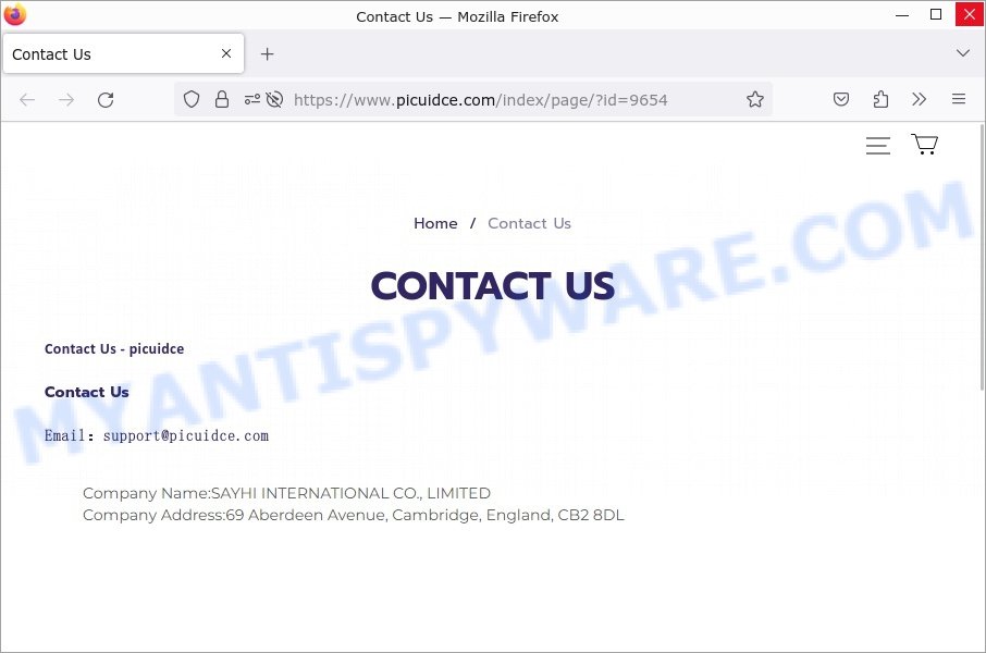 Picuidce.com scam contacts