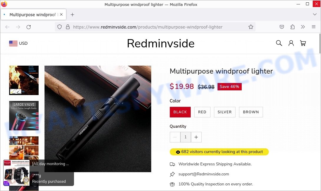 Redminvside.com Multipurpose windproof lighter Scam