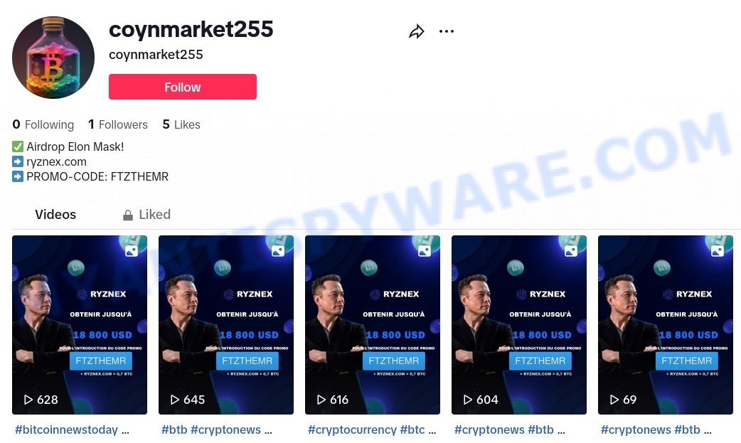 Ryznex.com tiktok scam