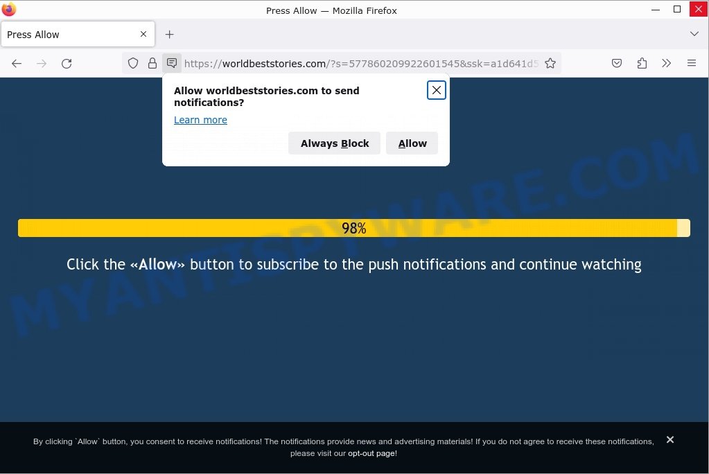 Worldbeststories.com Press Allow Scam