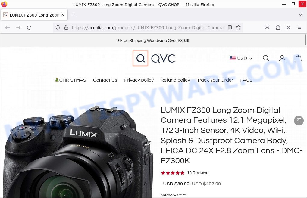 Acculia.com LUMIX FZ300 Scam