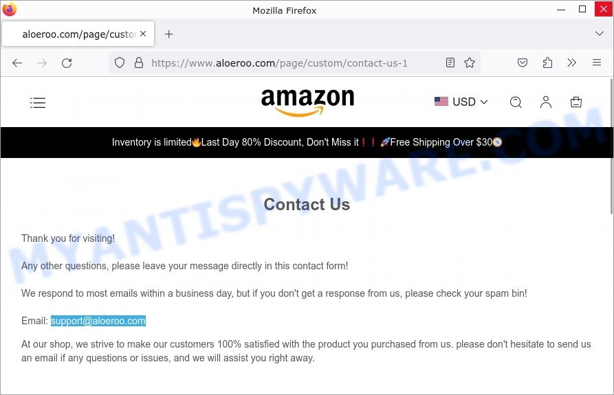 Aloeroo.com scam contacts