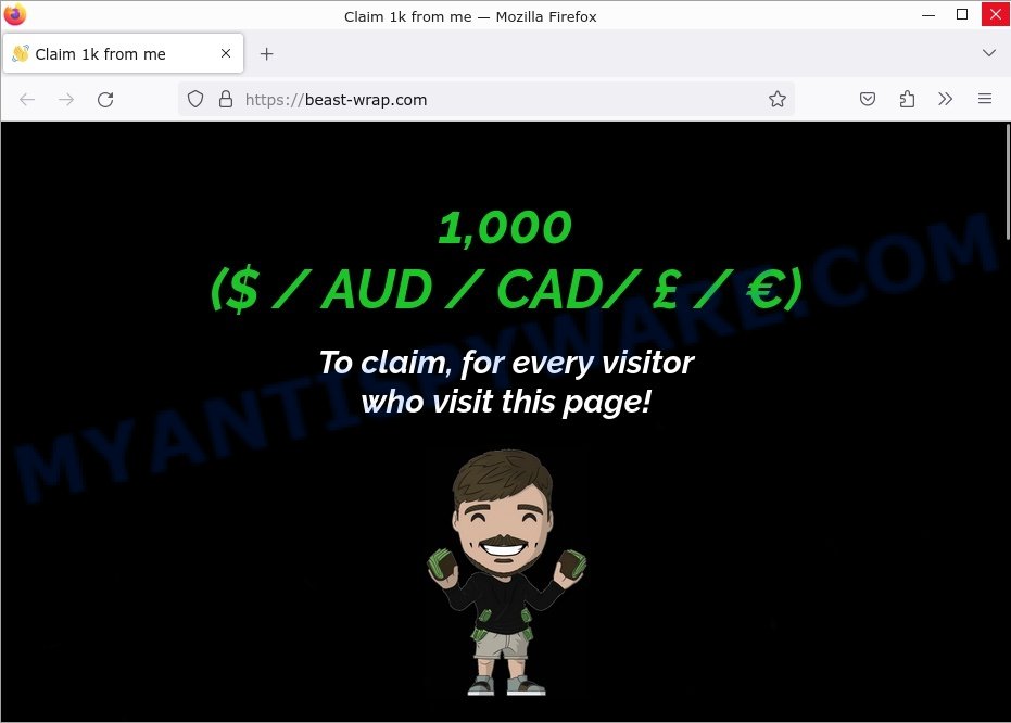 Beast-wrap.com Claim 1k from me Scam