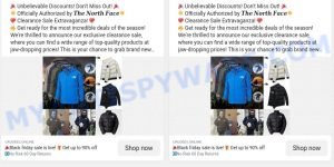 Consistencyes.online Fake North Face Sale Scam ads