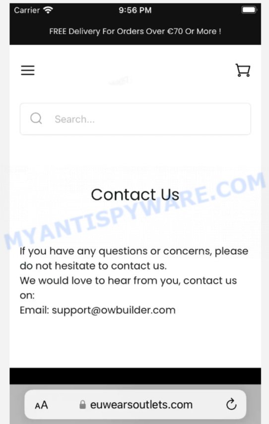 Euwearsoutlets.com scam contacts