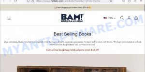 Fortzio.com fake Books-A-Million sale scam