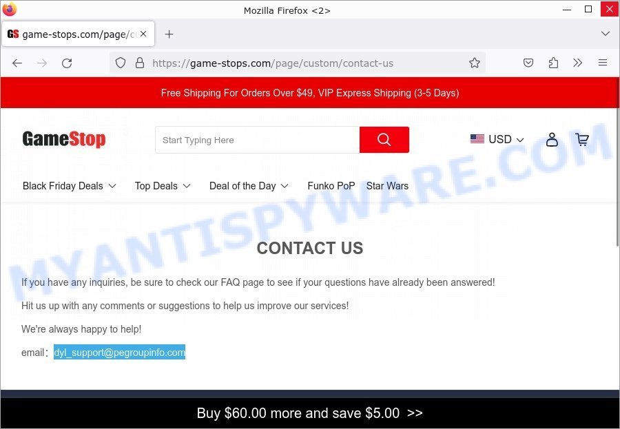 Game-stops.com fake GameStop Black Friday Deal scam