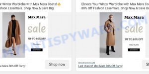 Mavipshop.com Max Mara 80 OFF Clearance Sale Scam ads