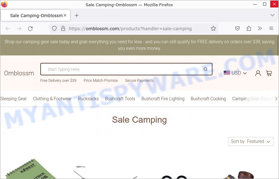 Omblossm com Sale Camping scam