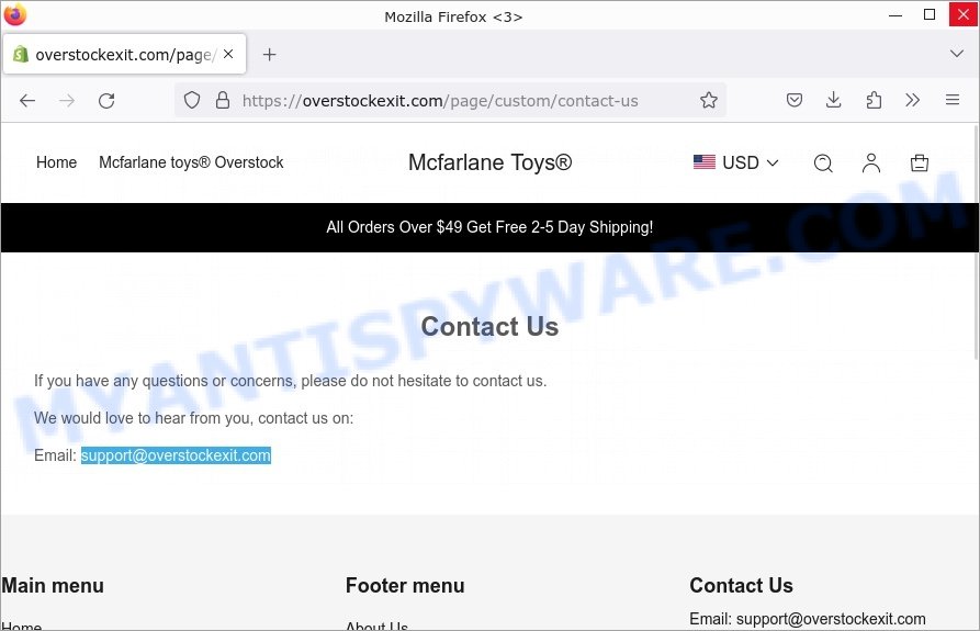 Overstockexit.com Mcfarlane toys Overstock scam contacts