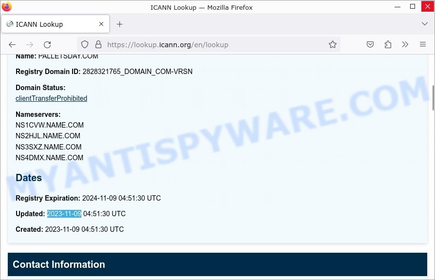 Palletsday.com whois