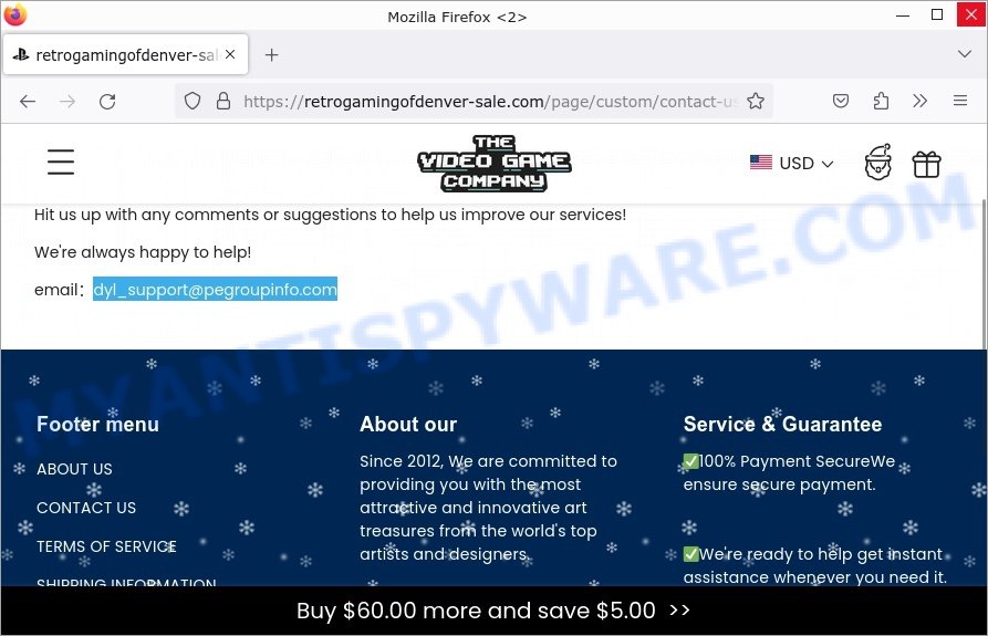 Retrogamingofdenver-sale.com scam contacts