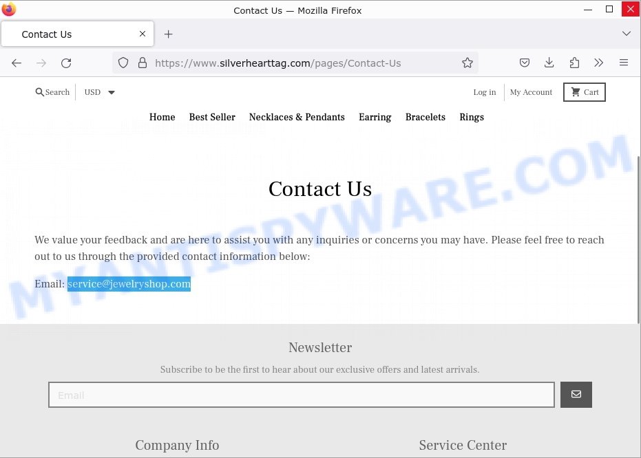 Silverhearttag.com jewelry store scam contacts