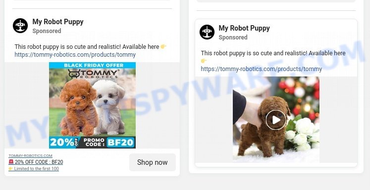 Tommy-robotics.com Realistic Robot Puppy Tommy Scam ads