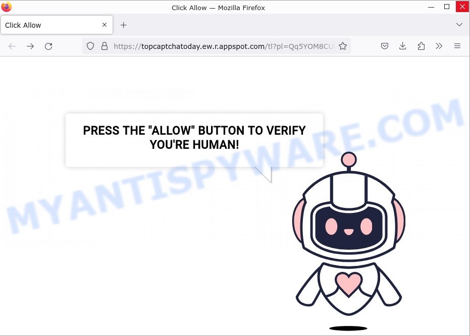 Topcaptchatoday.ew.r.appspot.com Click Allow Scam
