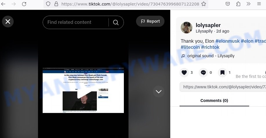 Xelonchange elon musk tiktok crypto scam