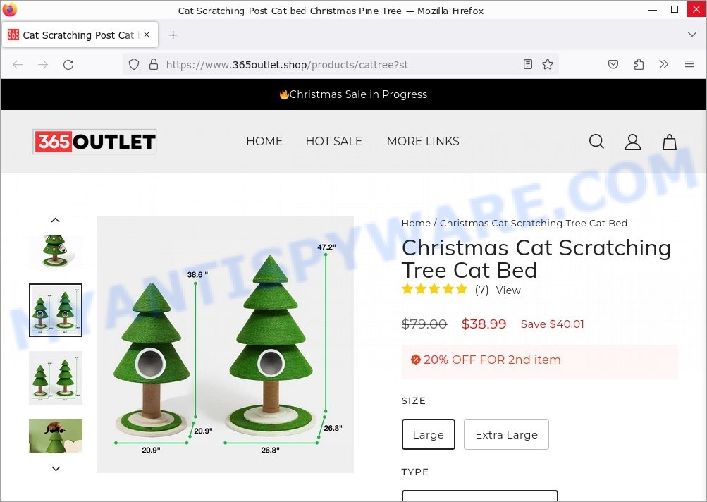 365outlet.Shop Cat Scratching Post Cat bed Christmas Pine Tree Scam