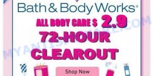 Bathbodyworksclearance.shop scam store