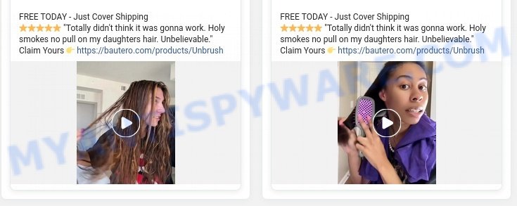 Bautero.com Unbrush Detangling Hair Brush scam ads