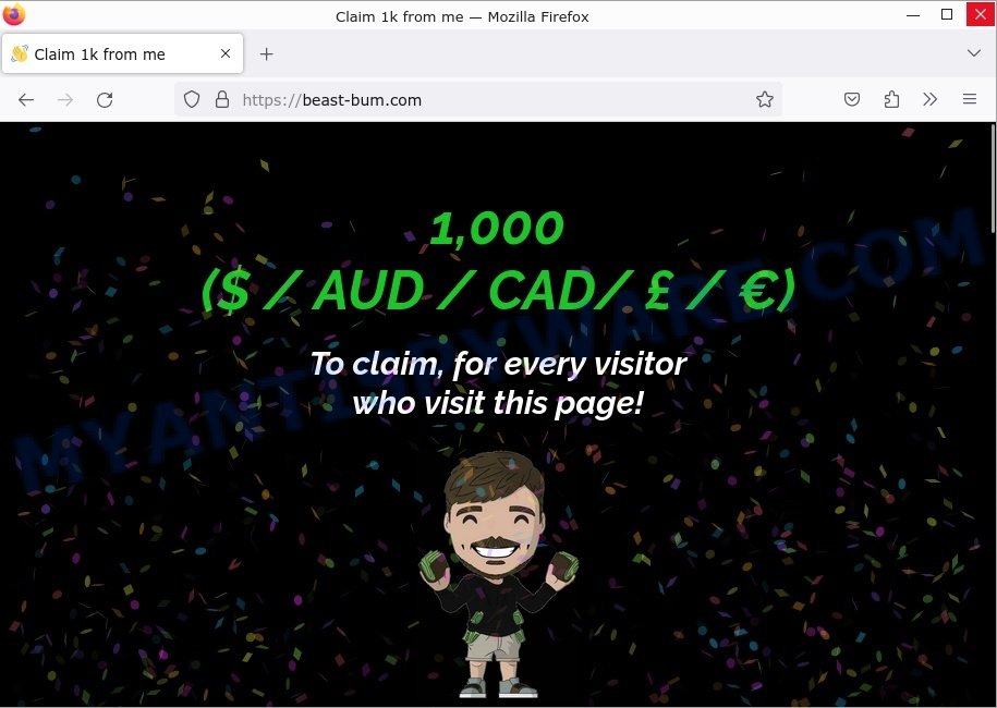 Beast-bum.com Beast 1000 reward scam
