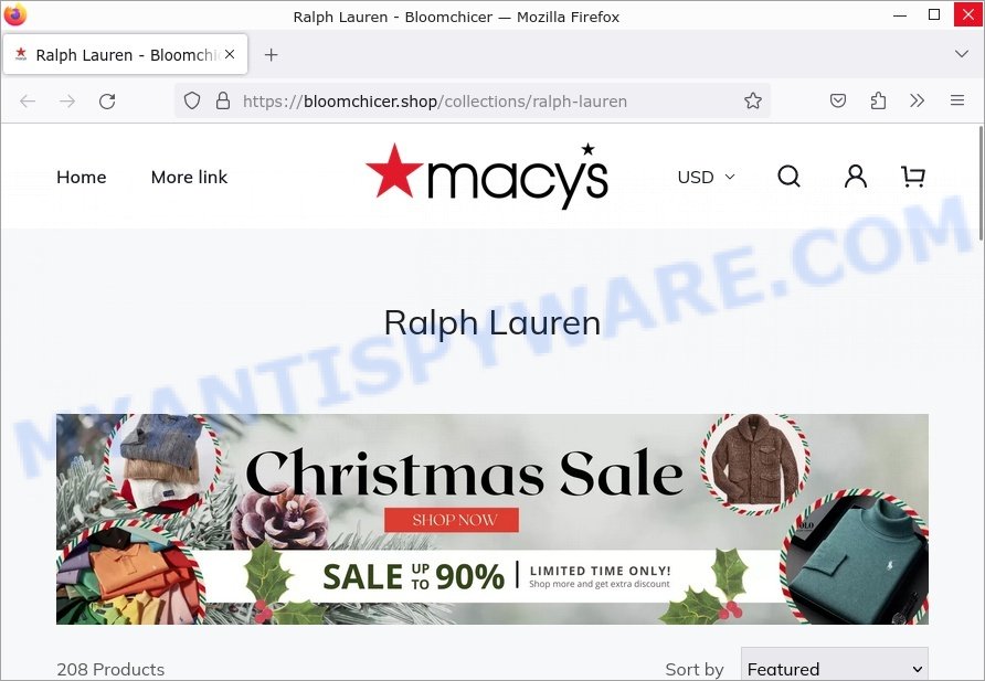 Bloomchicer.shop Macys Ralph Lauren Christmas Sale scam