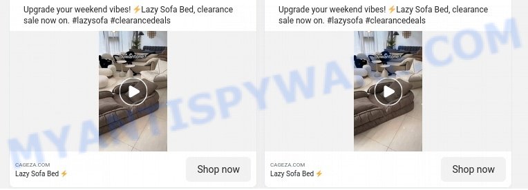 Cageza.com sofa bed scam