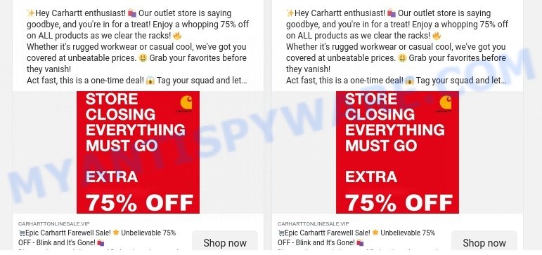 CarharttOnlineSale.vip Epic Carhartt Farewell Sale scam