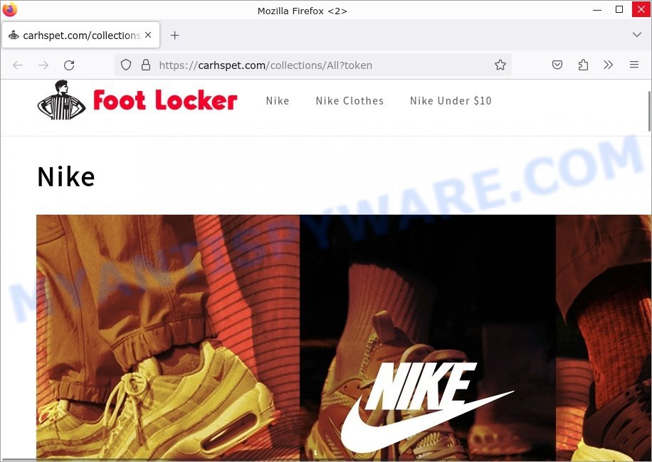 Carhspet Foot Locker scam store