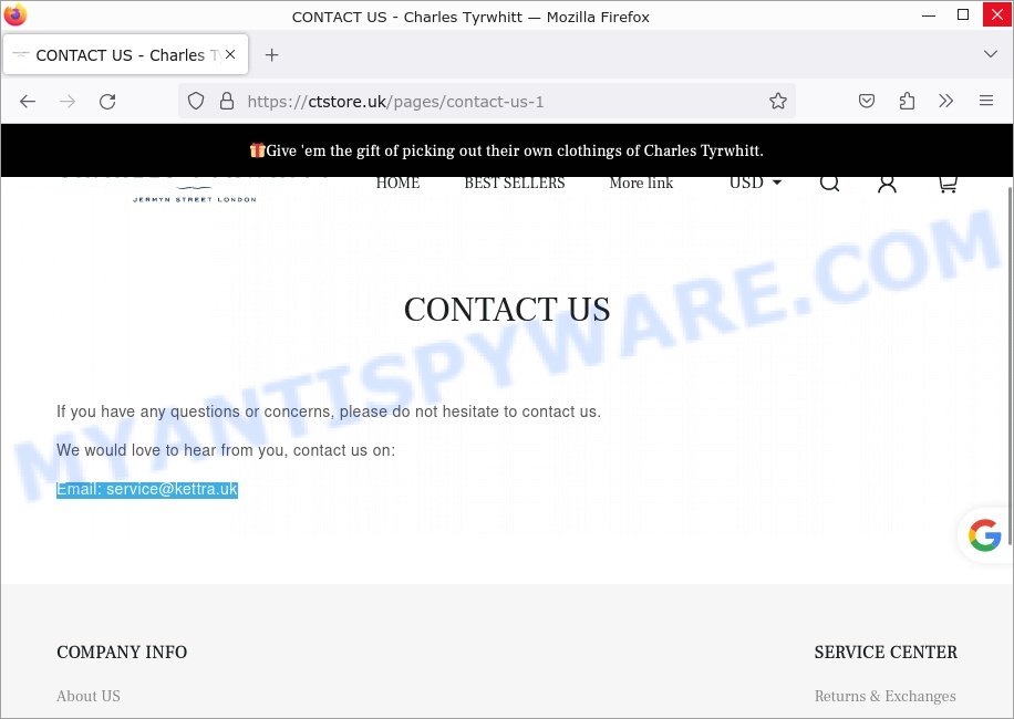 Ctstore.uk Charles Tyrwhitt sale contacts