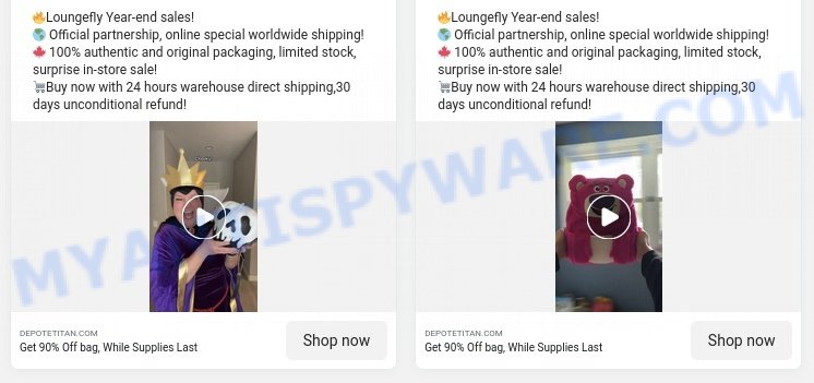 Depotetitan.com Loungefly Year-end sales Scam