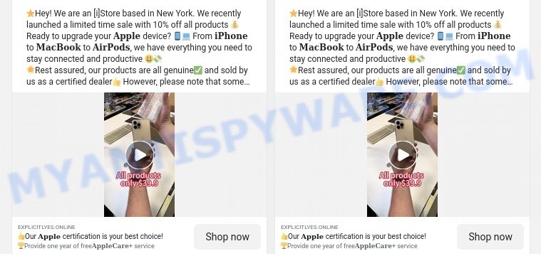 Explicitlyes.online apple istore ads