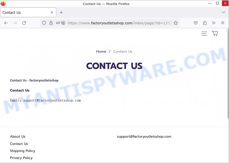 Factory Outlets Shop Scam contacts