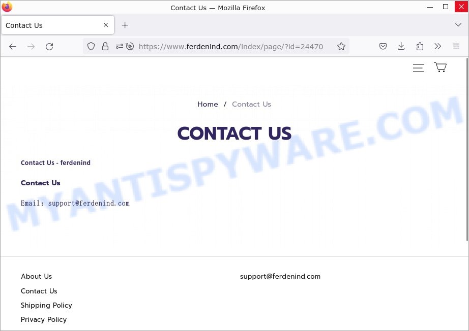 Ferdenind.com Under Armour sale scam contacts