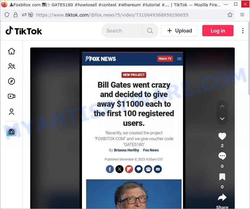 Foxbitox tiktok bill gates bitcoin scam