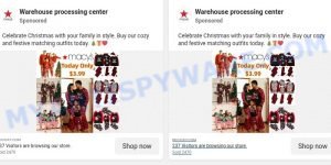 Macys Backstage Clearance Scam facebook ads