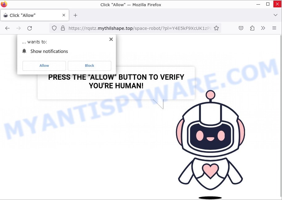 Mythilshape.top Click Allow scam