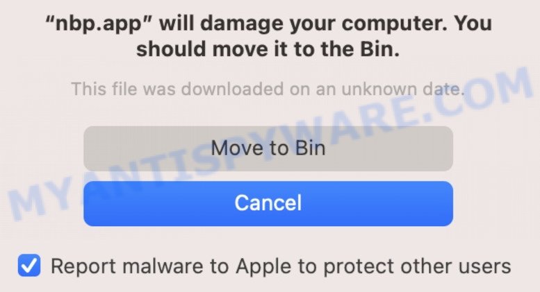 Nbp will damage your computer Mac