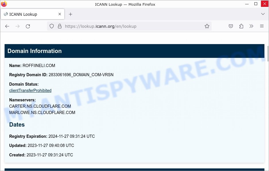 Roffiineli.com scam whois