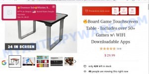 Rtherioeticli.com Board Game Touchscreen Table scam