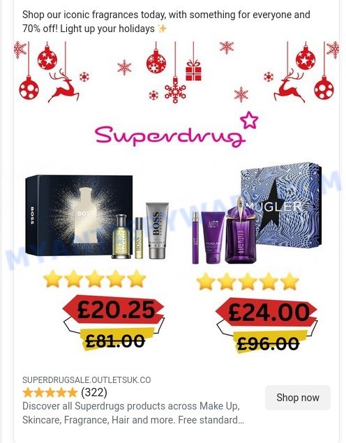 Superdrug.outletsuk.co scam ads