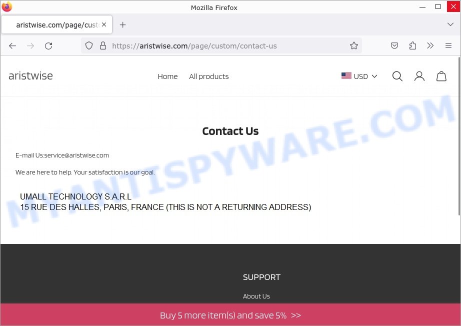 aristwise.com scam contacts