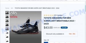 classymissystyle.com TOYOTA SNEAKERS scam