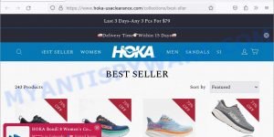 hoka-usaclearance.com HOKA sale scam