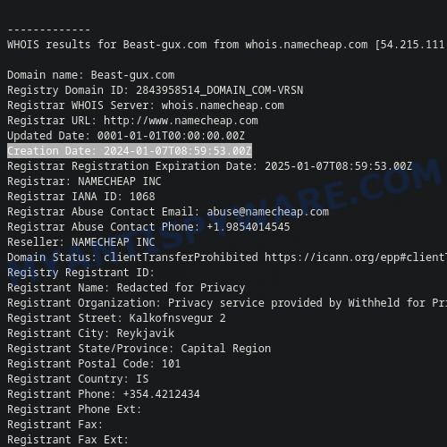 Beast-gux.com whois