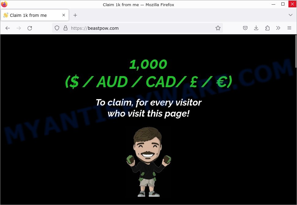 Beastpow.com Claim 1k from me Scam
